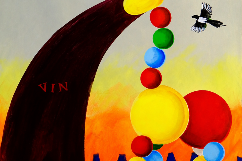 Denijs Berkovskis  "VĪNS"; 2026 / akrils uz audekla / 73x100cm